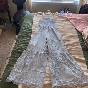 Japna Blue Striped Jump Suit